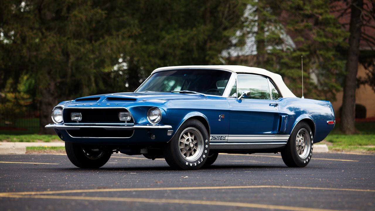 Wallpaper shelby, ford, gt500, convertible, 19686 blue, side view