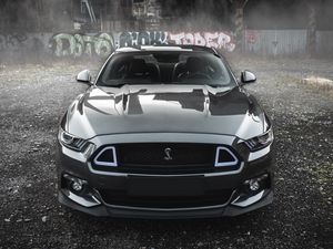 Preview wallpaper shelby mustang, shelby, car, gray, front view