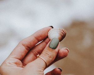 Preview wallpaper shell, hand, ring, beach