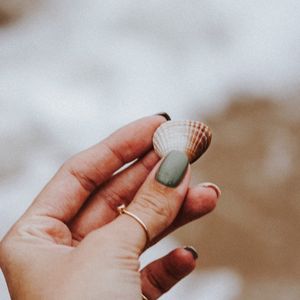 Preview wallpaper shell, hand, ring, beach