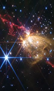 Preview wallpaper shine, radiance, nebula, milky way, stars, cosmos, dark