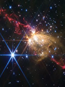 Preview wallpaper shine, radiance, nebula, milky way, stars, cosmos, dark