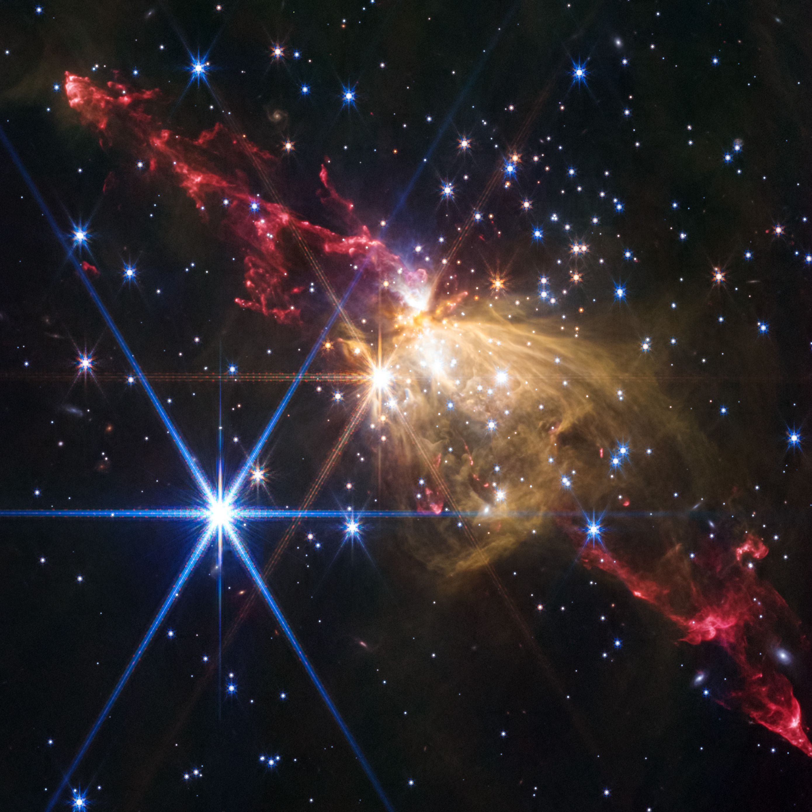 2780x2780 Wallpaper shine, radiance, nebula, milky way, stars, cosmos, dark