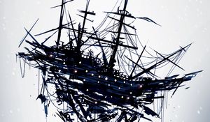 Preview wallpaper ship, art, lines, abstraction