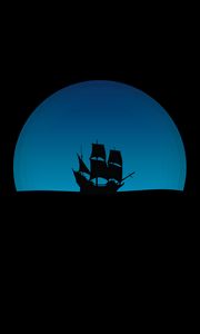 Preview wallpaper ship, art, silhouette, vector, dark