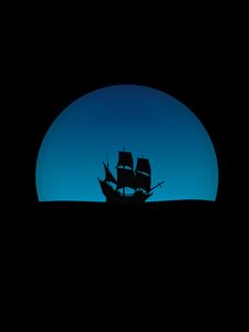 Preview wallpaper ship, art, silhouette, vector, dark