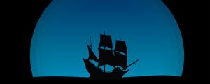 Preview wallpaper ship, art, silhouette, vector, dark