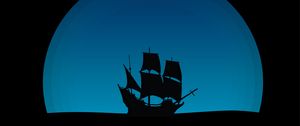 Preview wallpaper ship, art, silhouette, vector, dark