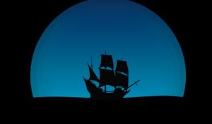 Preview wallpaper ship, art, silhouette, vector, dark