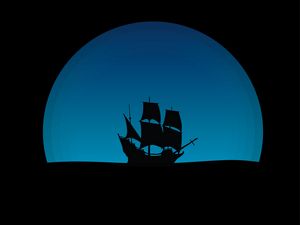 Preview wallpaper ship, art, silhouette, vector, dark