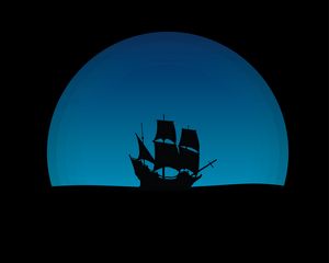 Preview wallpaper ship, art, silhouette, vector, dark