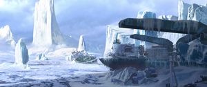 Preview wallpaper ship, frozen, ice floe