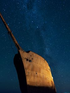 Preview wallpaper ship, old, starry sky