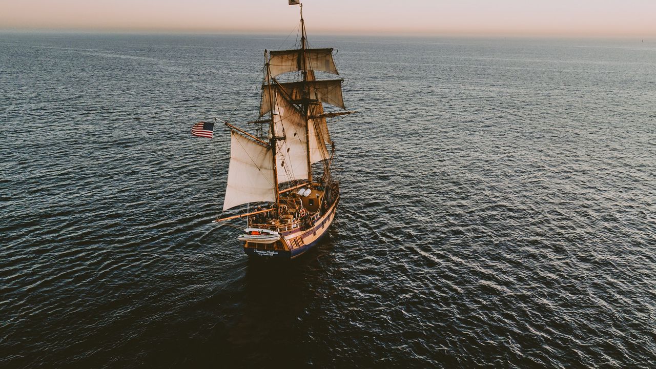 Wallpaper ship, sail, ocean