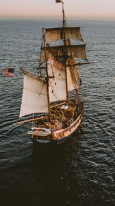 Preview wallpaper ship, sail, ocean