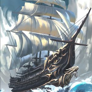 Preview wallpaper ship, sail, sea, waves, art