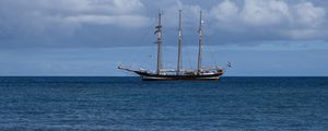 Preview wallpaper ship, sailboat, sea, waves, ocean
