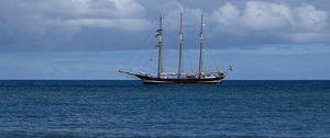 Preview wallpaper ship, sailboat, sea, waves, ocean
