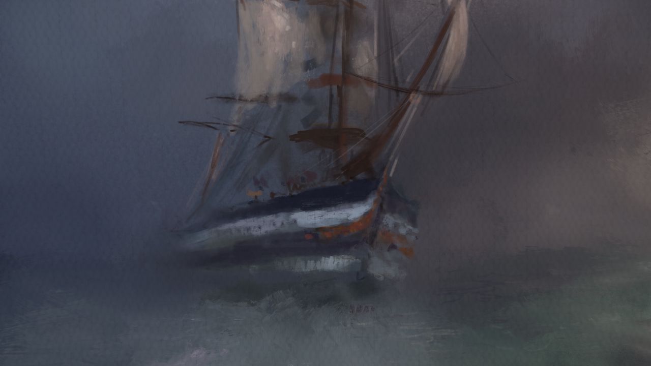 Wallpaper ship, sails, art, sea
