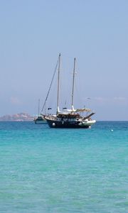 Preview wallpaper ship, sea, blue water, boat