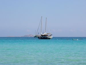 Preview wallpaper ship, sea, blue water, boat