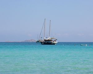 Preview wallpaper ship, sea, blue water, boat