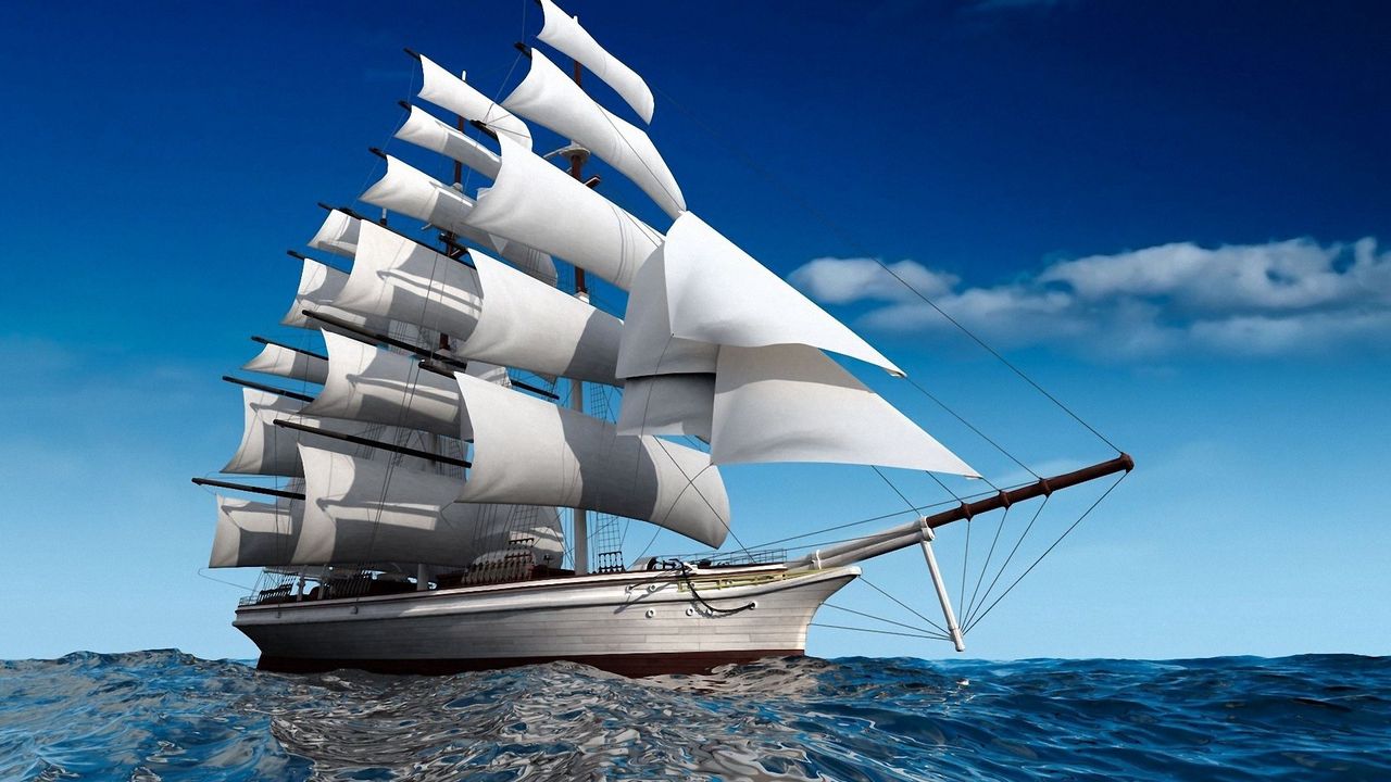 Wallpaper ship, sea, swim, sail