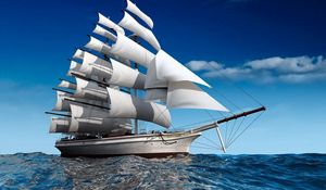Preview wallpaper ship, sea, swim, sail