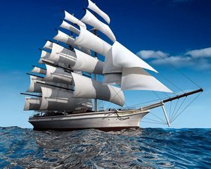 Preview wallpaper ship, sea, swim, sail