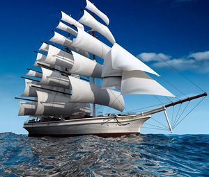 Preview wallpaper ship, sea, swim, sail