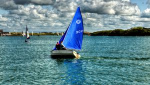 Preview wallpaper ships, sailing, england, sky, lake