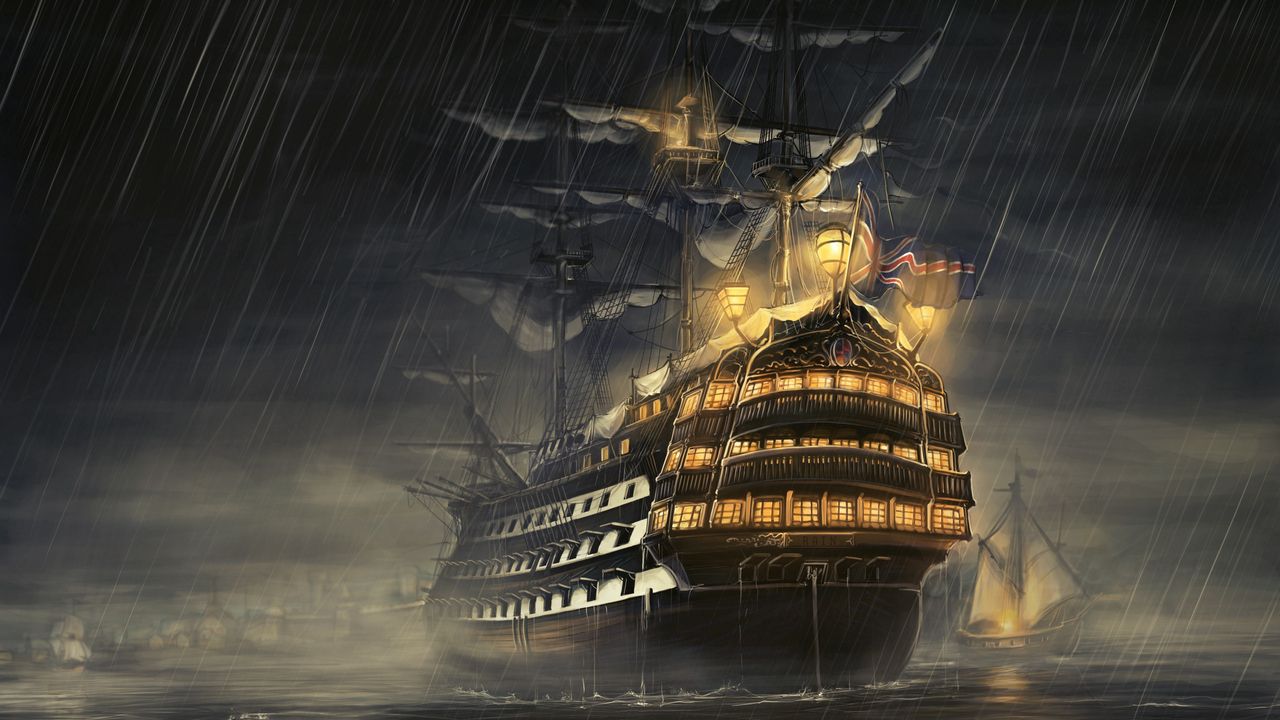 Wallpaper ships, sea, light, rain