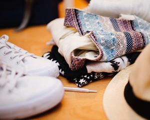 Preview wallpaper shoes, hat, clothes