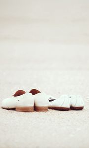 Preview wallpaper shoes, sand, beach, white