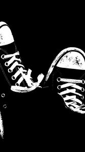 Preview wallpaper shoes, шнурки, black