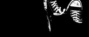 Preview wallpaper shoes, шнурки, black