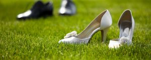 Preview wallpaper shoes, wedding, grass
