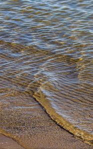 Preview wallpaper shore, sand, water, waves