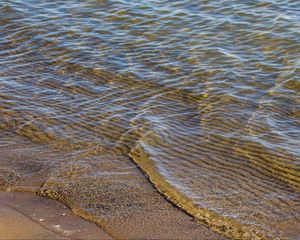 Preview wallpaper shore, sand, water, waves