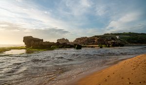 Preview wallpaper shore, sea, rocks, nature, landscape