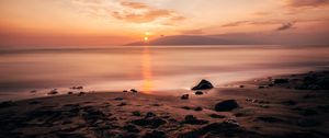 Preview wallpaper shore, sea, sun, sunset, landscape