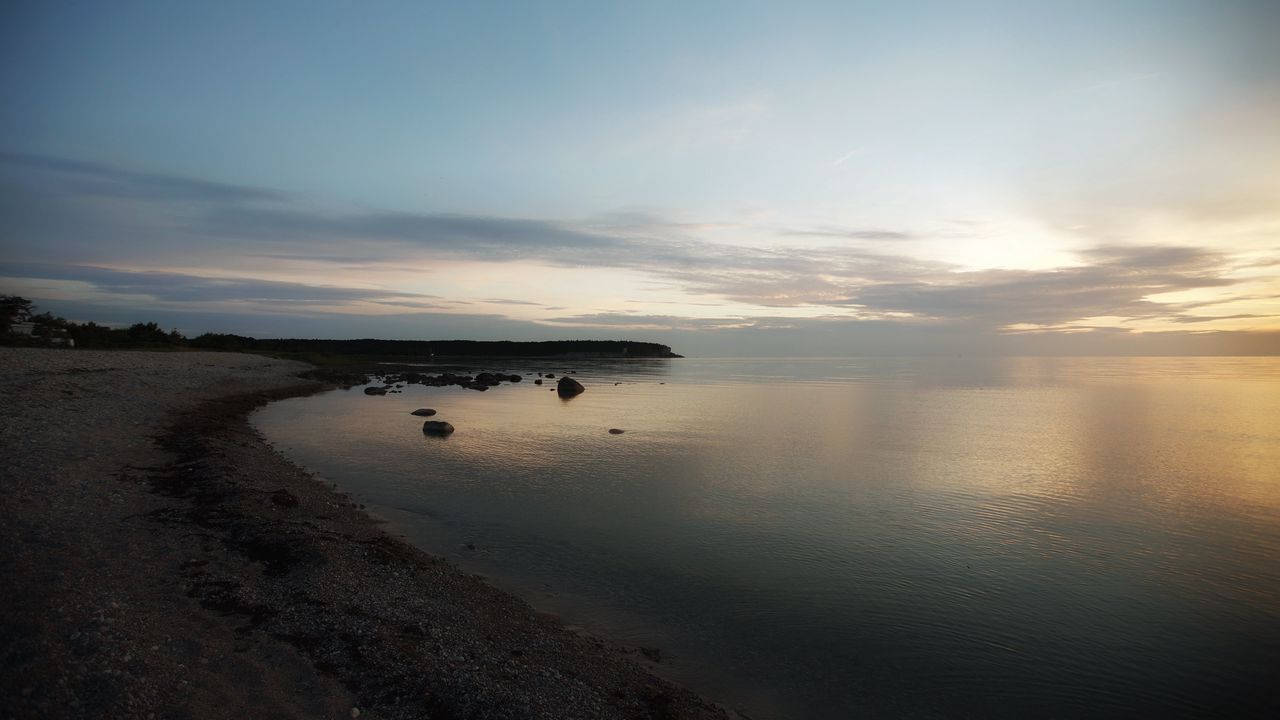 Wallpaper shore, sea, twilight, landscape