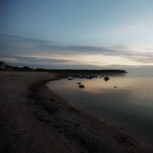 Preview wallpaper shore, sea, twilight, landscape