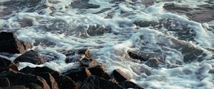 Preview wallpaper shore, stones, water, waves, nature