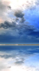 Preview wallpaper shore, water, clouds, reflection, landscape
