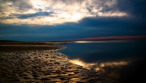 Preview wallpaper shore, water, lake, dark, landscape