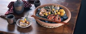 Preview wallpaper shrimp, vegetables, seafood, dishes