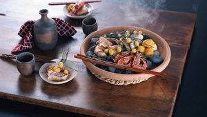 Preview wallpaper shrimp, vegetables, seafood, dishes