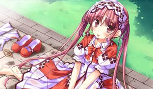 Preview wallpaper shukufuku not campanella, girl, dress, sandals