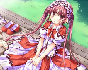 Preview wallpaper shukufuku not campanella, girl, dress, sandals